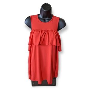 ASOS Long Sleeved Red Cold Shoulder Top Size 2